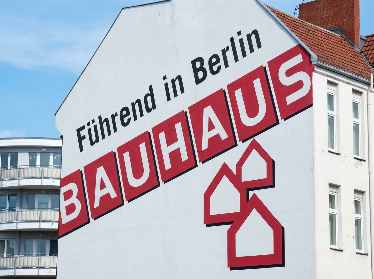 BAUHAUS Giebelwerbung „Führend in Berlin"